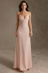 Rosa Spaghettiträger Etui Ballkleid