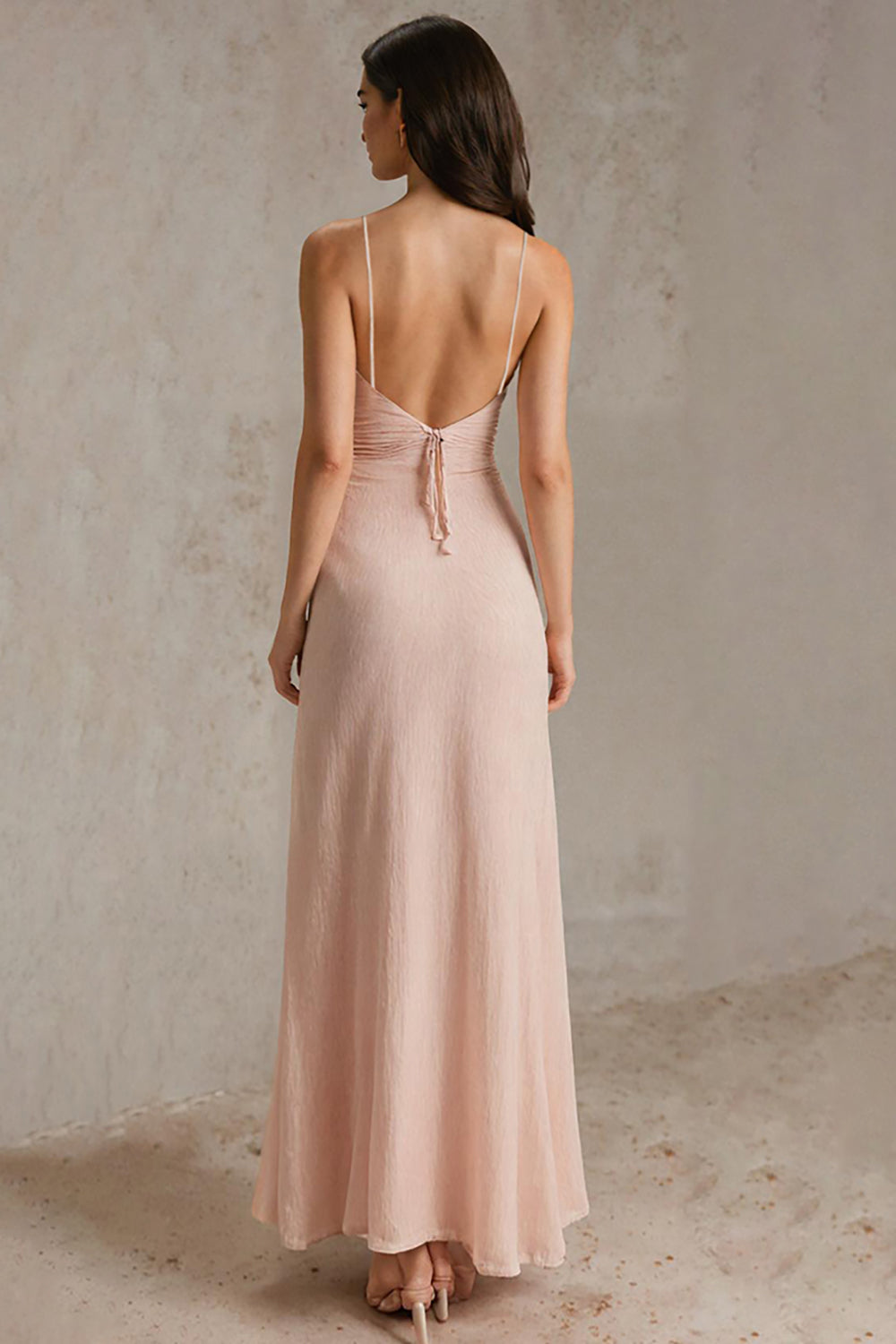 Rosa Spaghettiträger Etui Ballkleid