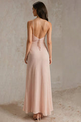 Rosa Spaghettiträger Etui Ballkleid