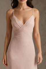 Rosa Spaghettiträger Etui Ballkleid