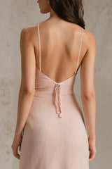 Rosa Spaghettiträger Etui Ballkleid