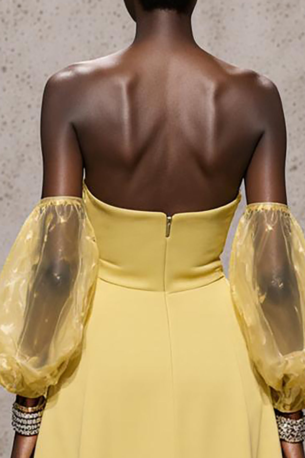 Narzisen Herzausschnitt Satin Meerjungfrau Langes Ballkleid mit Ärmeln