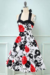 Retro Neckholder gedruckt Vintage Kleid