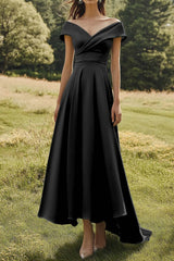 Sage Schulterfreies Schlankes Ballkleid mit Breitem Saum