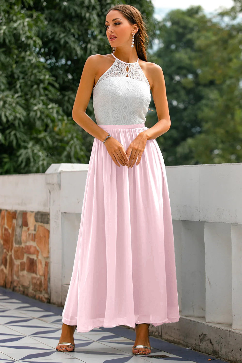 Dämmerung Offener Rücken Hochzeitsgast Kleid