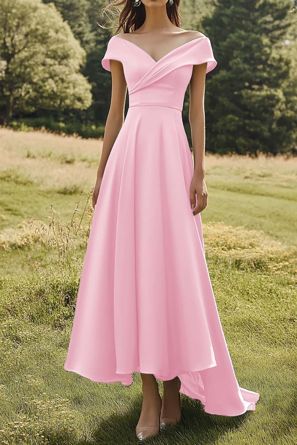 Sage Schulterfreies Schlankes Ballkleid mit Breitem Saum