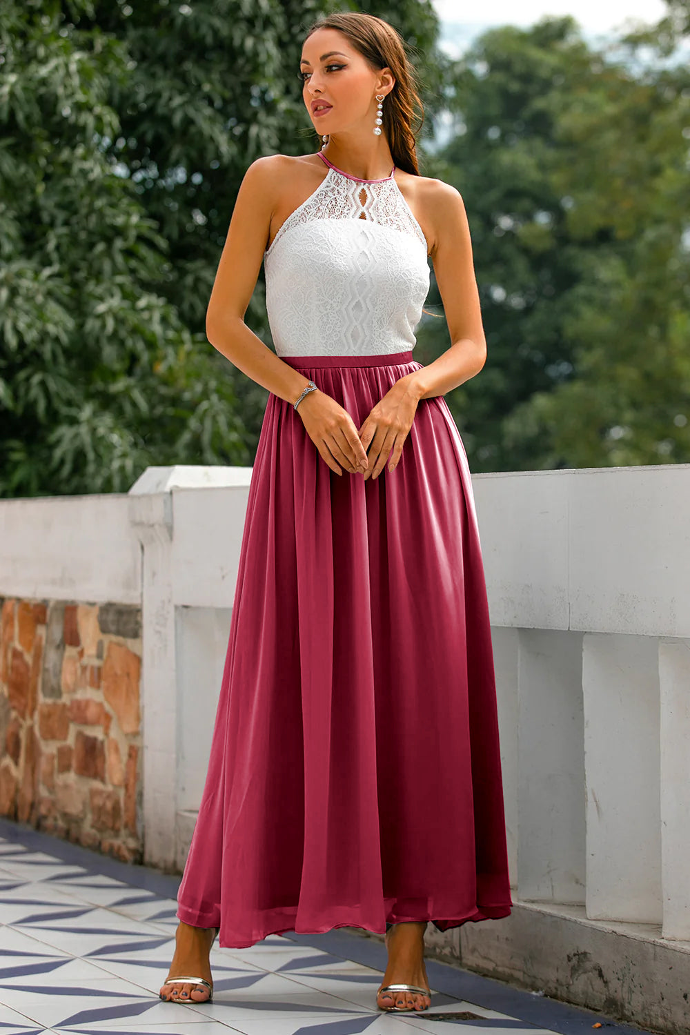 Graues Offener Rücken Hochzeitsgast Kleid