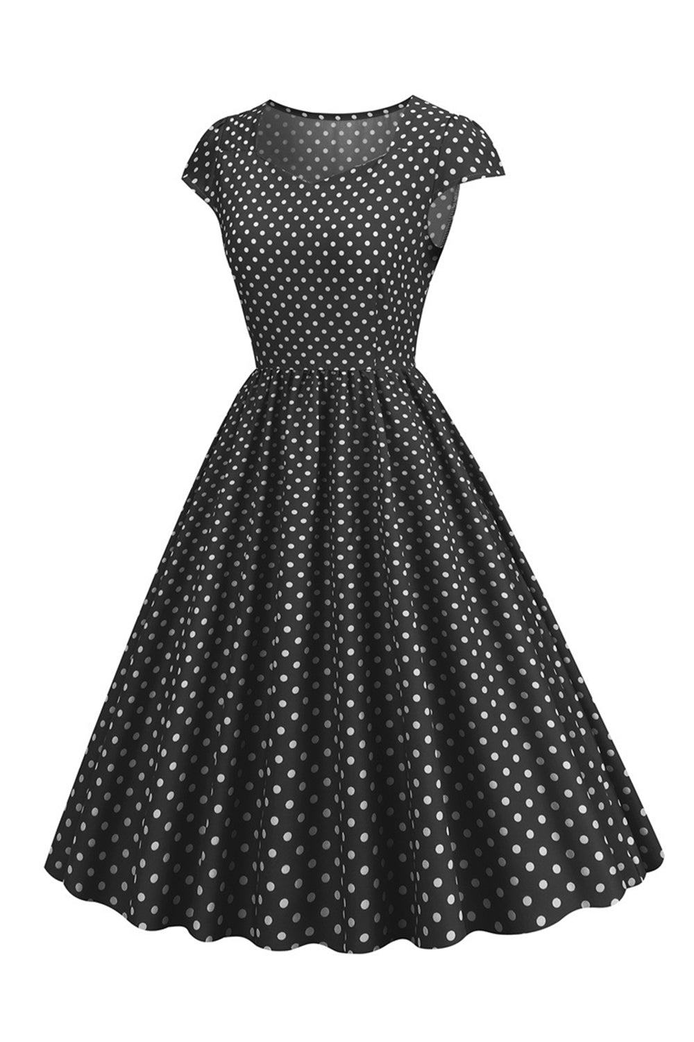 Polka Dots Swing Kleid aus den 1950er Jahren