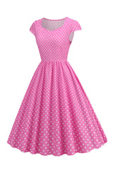 Polka Dots Swing Kleid aus den 1950er Jahren