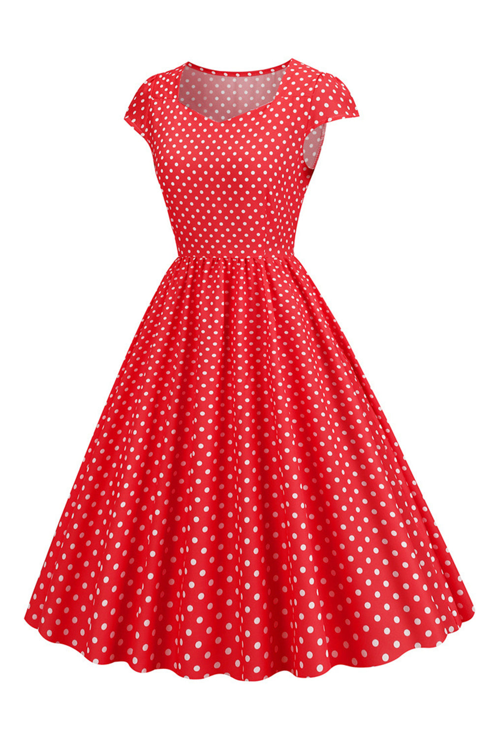 Polka Dots Swing Kleid aus den 1950er Jahren