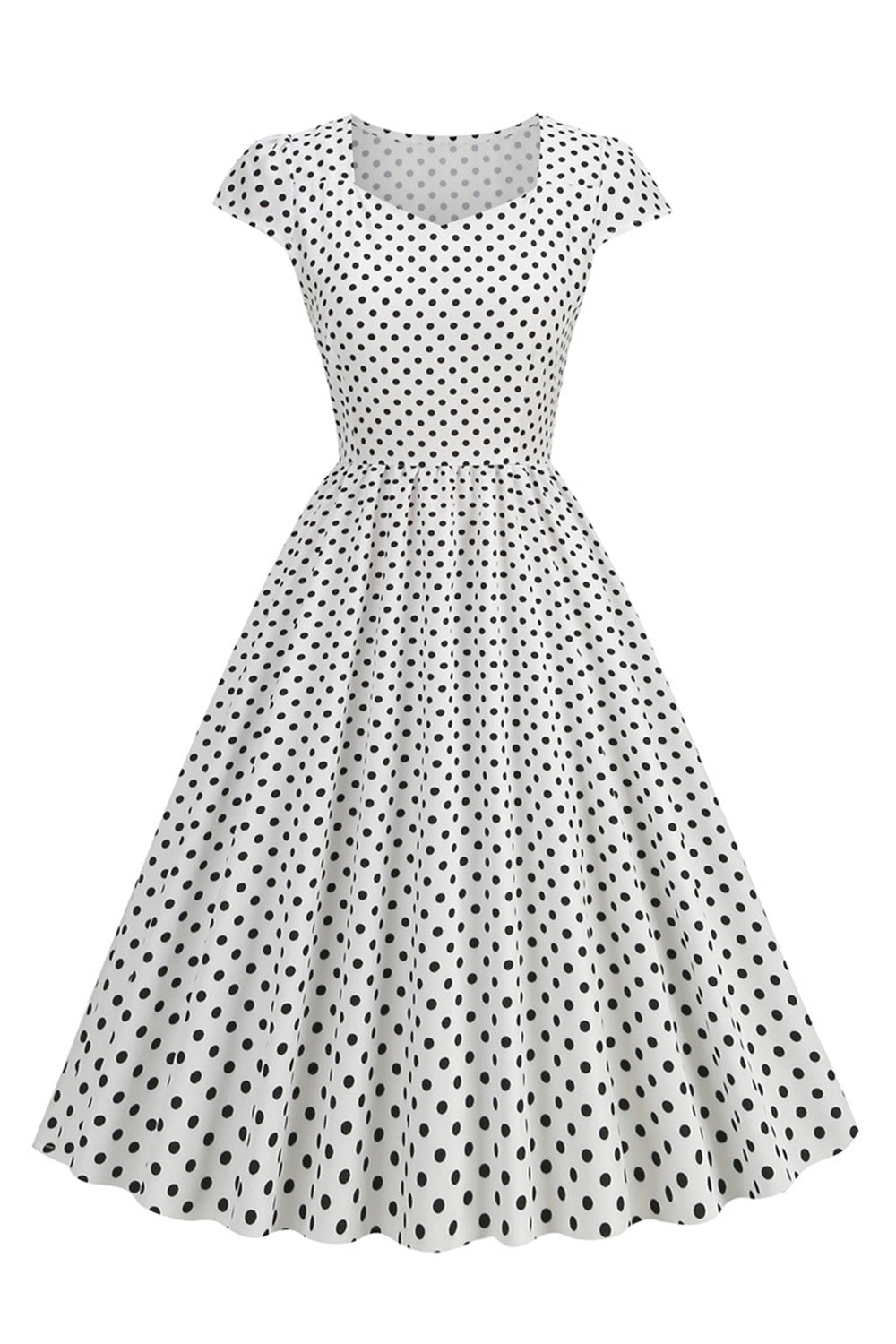 Polka Dots Swing Kleid aus den 1950er Jahren