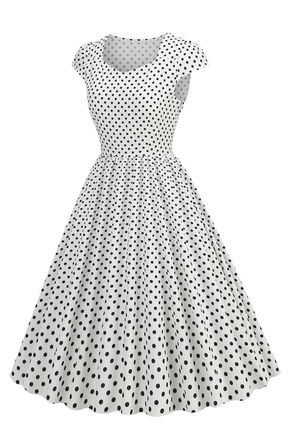 Polka Dots Swing Kleid aus den 1950er Jahren