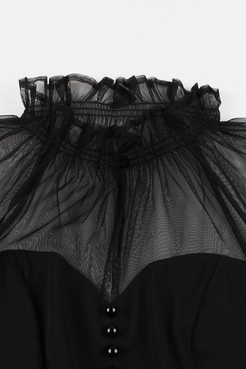 Schwarzes A Linie Vintage Kleid der 1950er Jahre mit Knöpfen