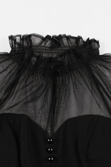 Schwarzes A Linie Vintage Kleid der 1950er Jahre mit Knöpfen