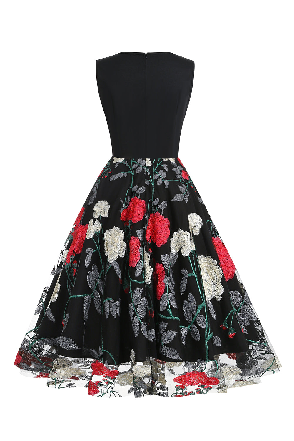 Fuchsia und schwarzes Vintage Rockabilly Kleid