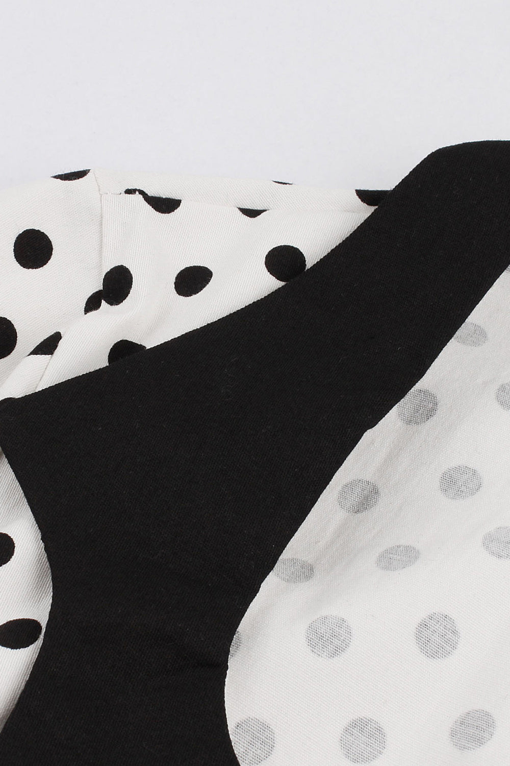 Schwarzes Polka Dots Rockabilly 1950er Jahre Kleid mit kurzen Ärmeln