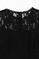 Schwarzes Swing 1950er Jahre Kleid mit Spitze