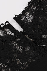 Schwarzes Swing 1950er Jahre Kleid mit Spitze