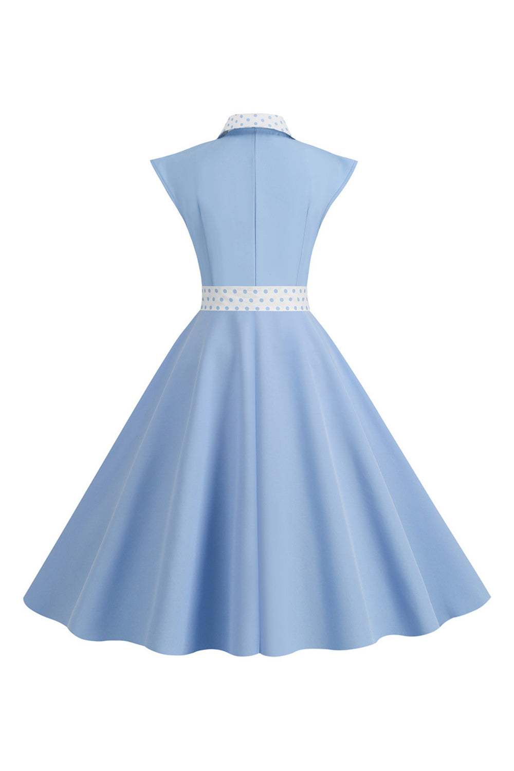 Schwarzes Polka Dots Rockabilly Kleid mit Schleife