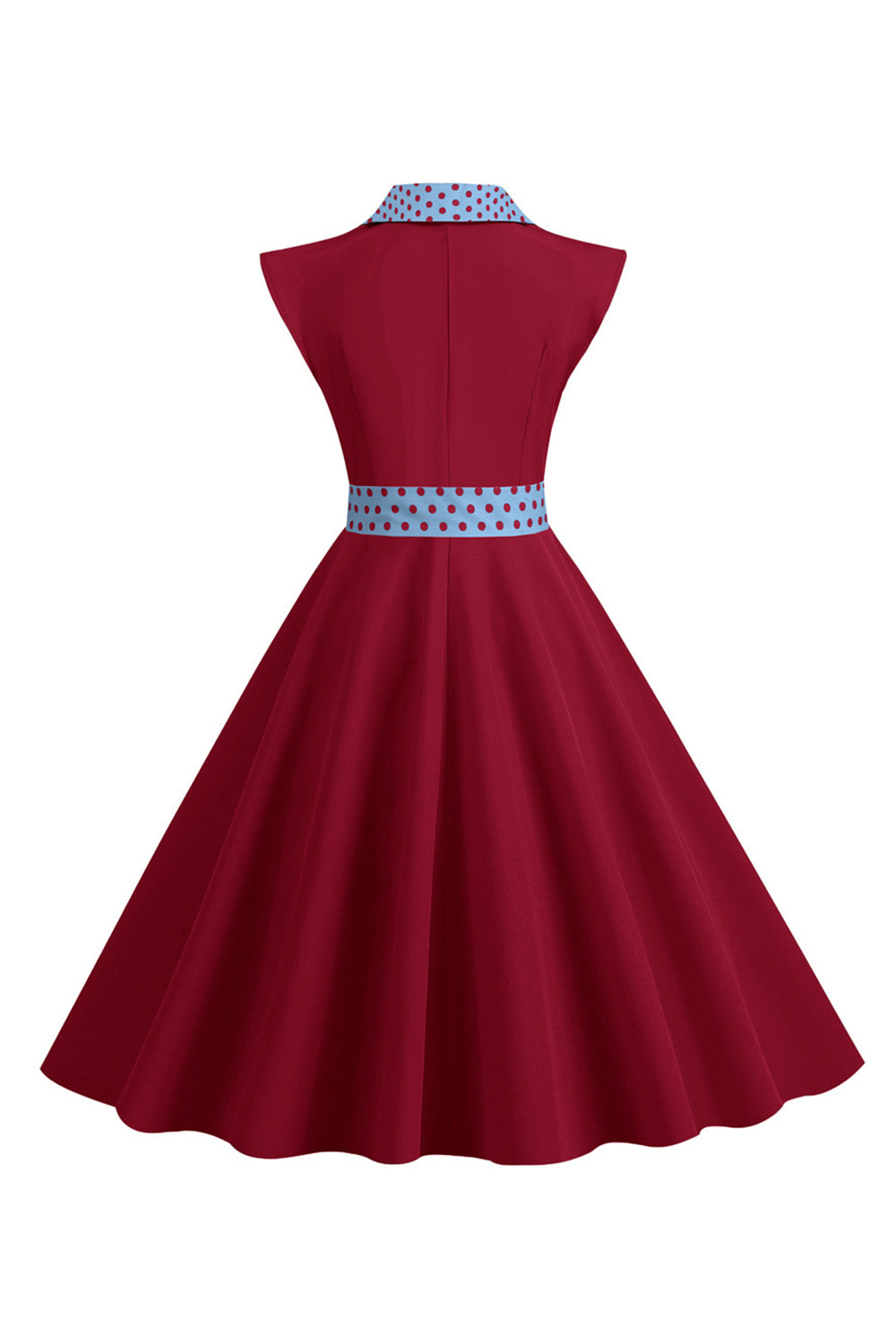 Schwarzes Polka Dots Rockabilly Kleid mit Schleife