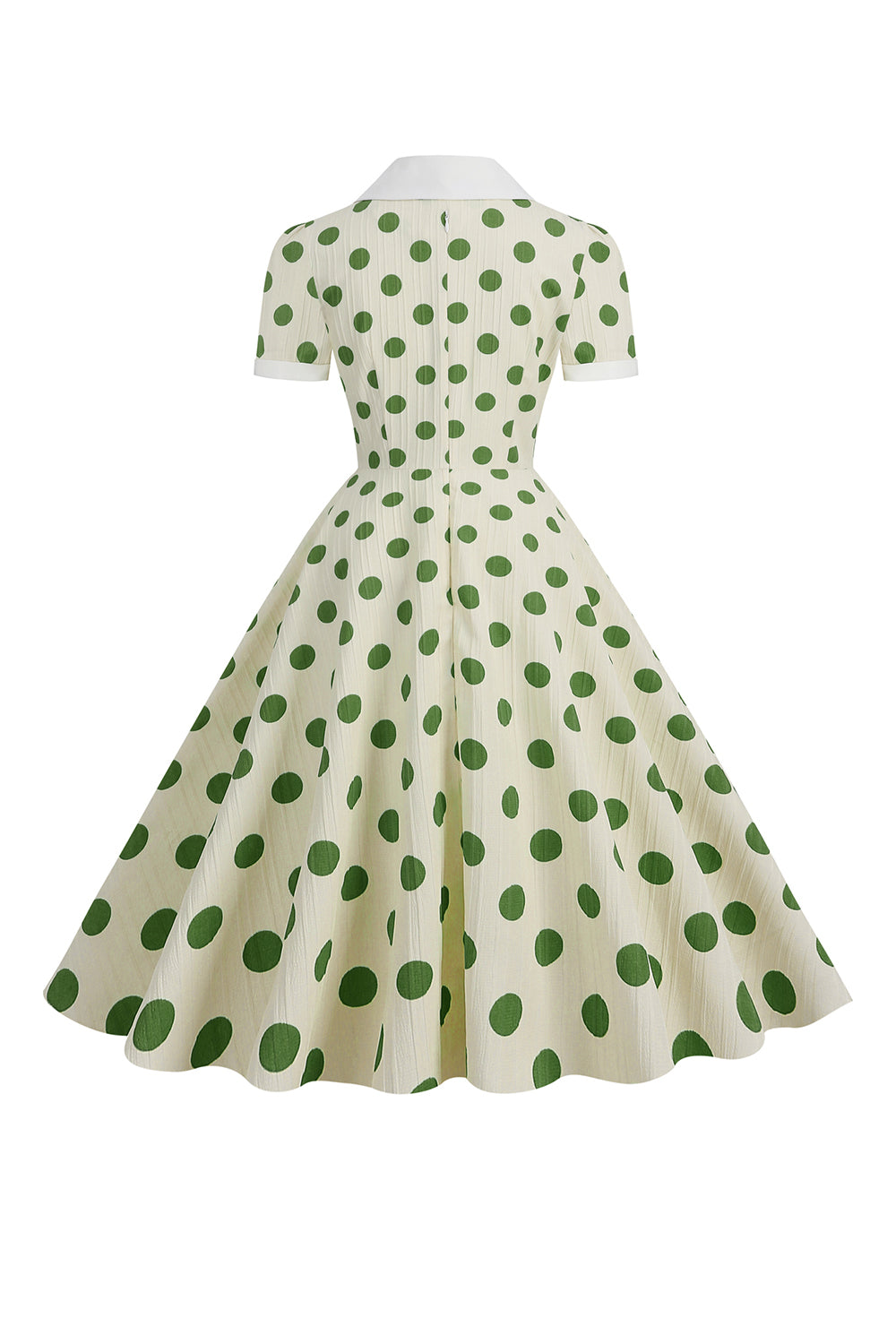 Rotes Polka Dots Vintage Kleid mit kurzen Ärmeln