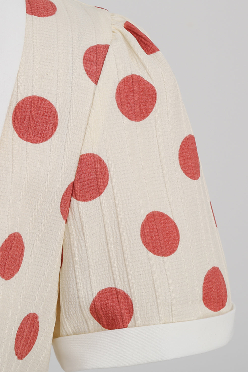 Rotes Polka Dots Vintage Kleid mit kurzen Ärmeln