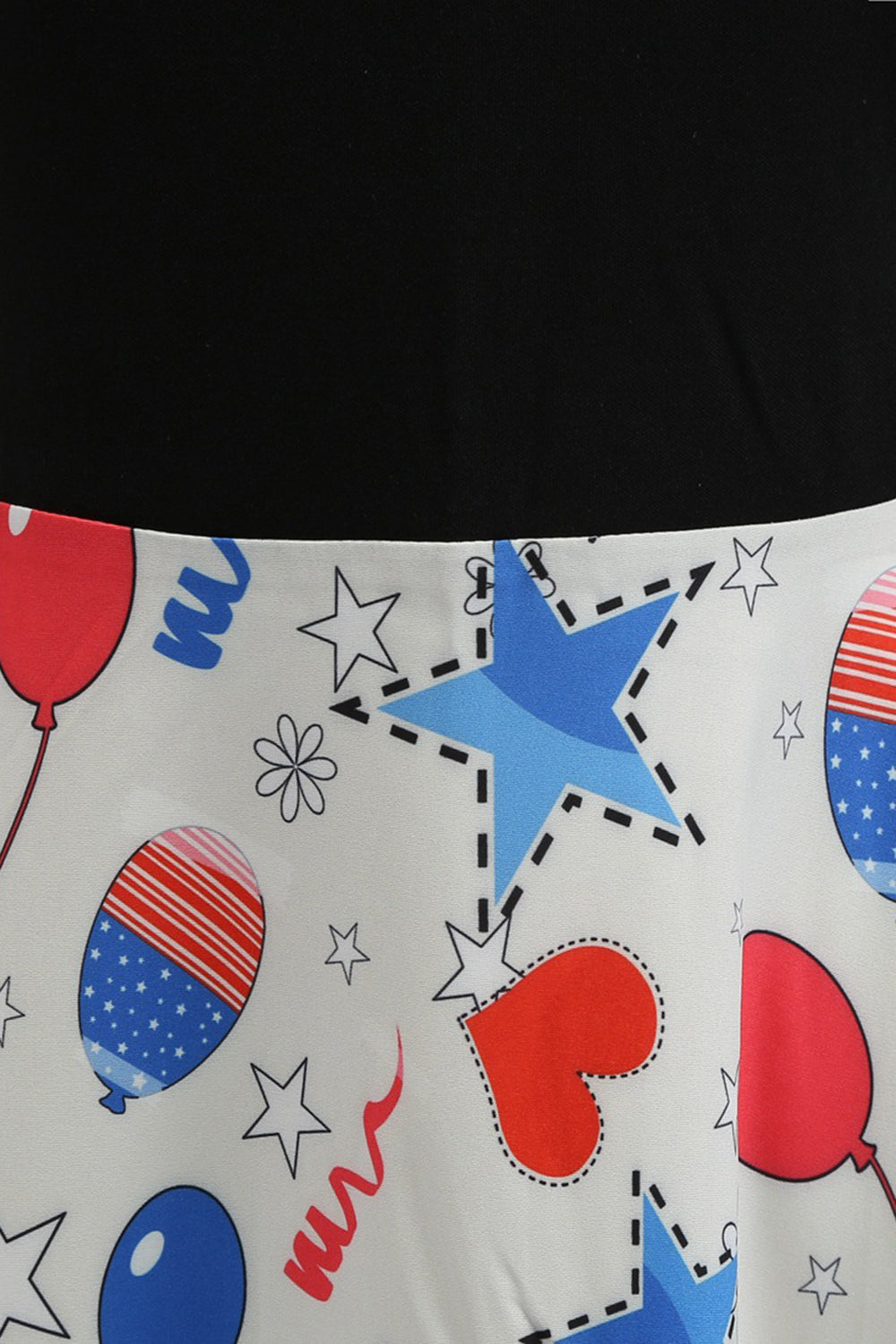 Schwarzes bedrucktes ärmelloses Rockabilly Kleid mit Gürtel