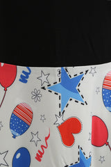Schwarzes bedrucktes ärmelloses Rockabilly Kleid mit Gürtel