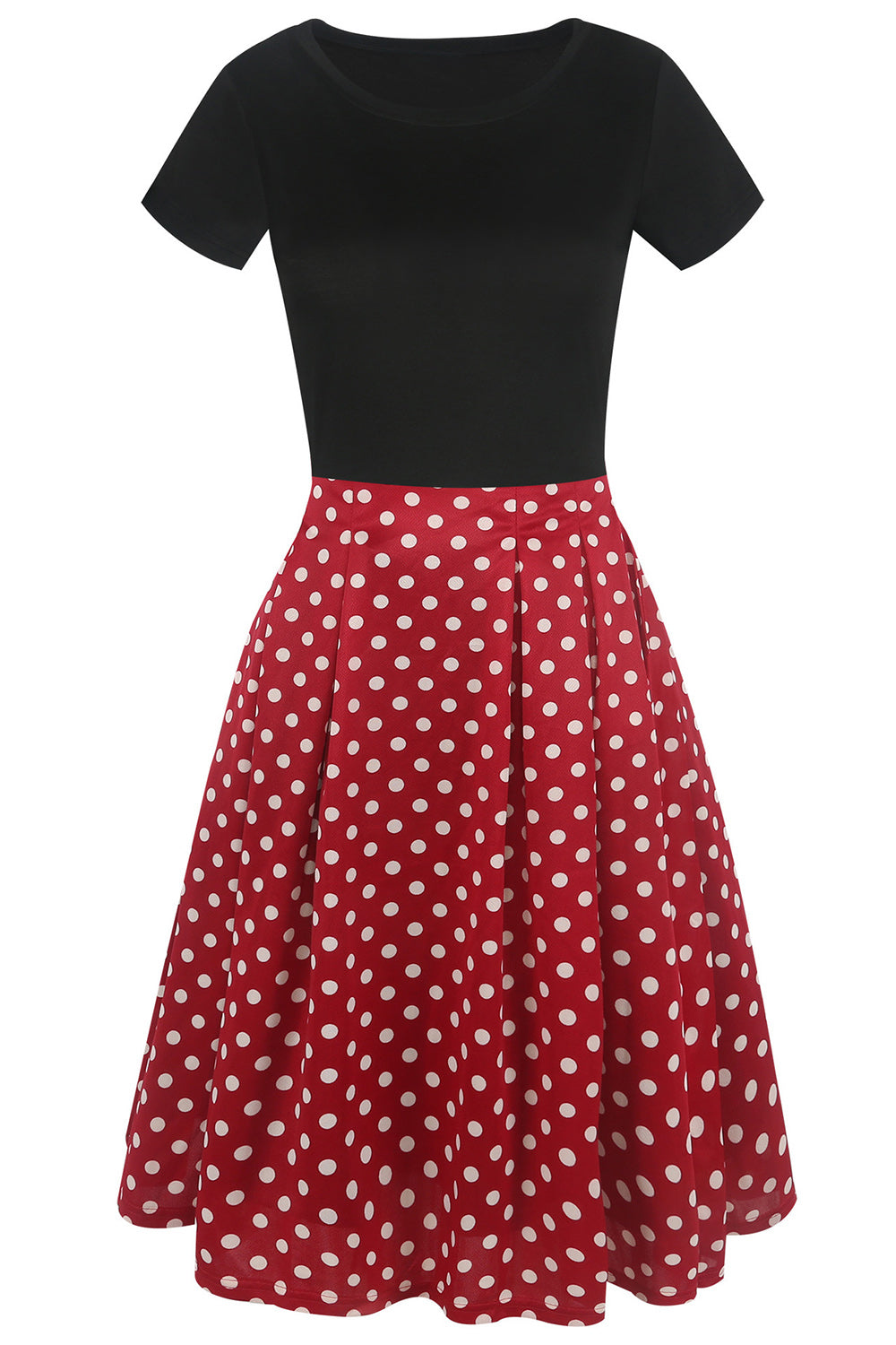 Schwarzes U-Boot-Ausschnitt Kleid aus den 1950er Jahren mit kurzen Ärmeln