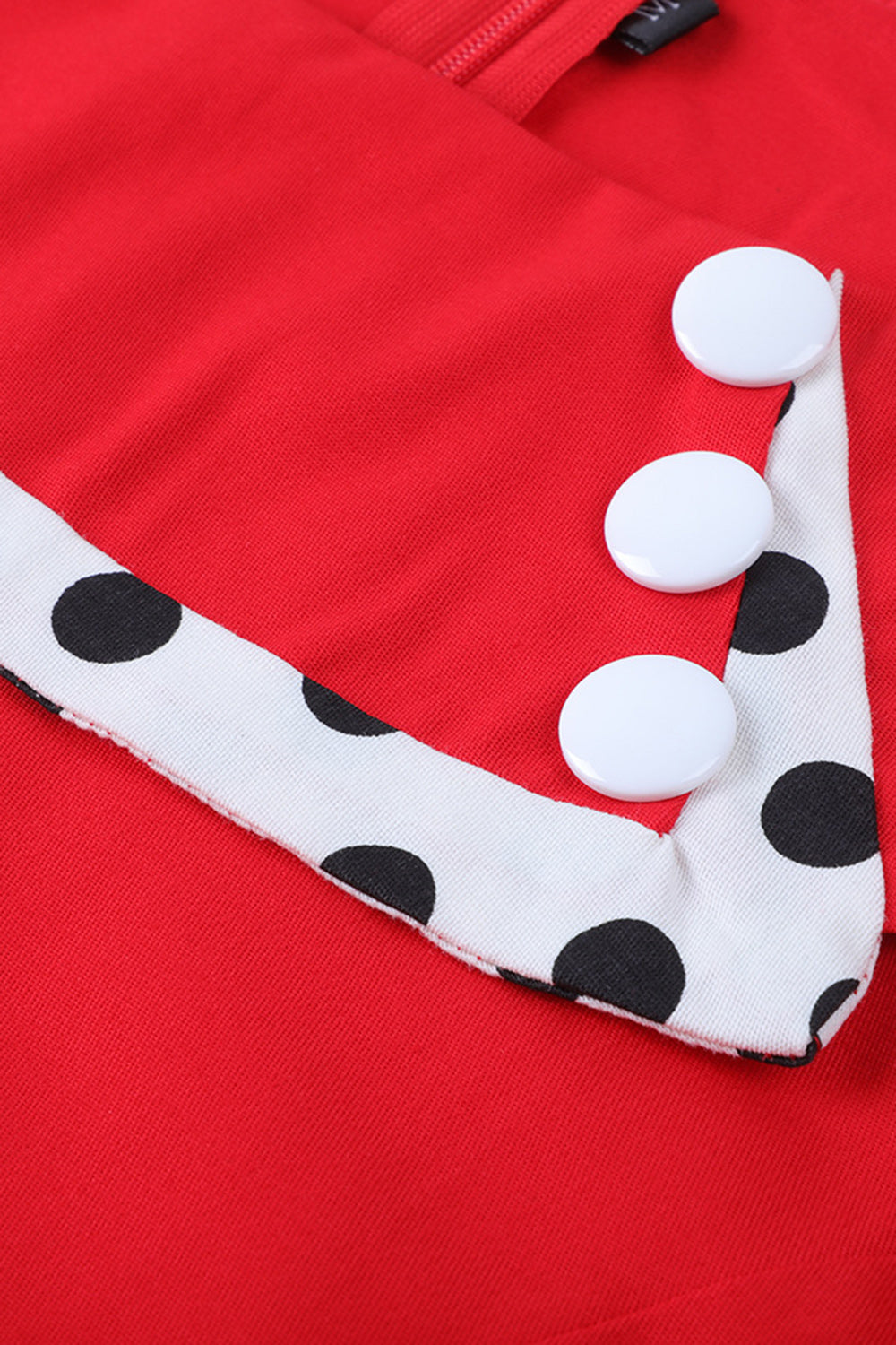 Polka Dots Rotes 1950er Jahre Kleid mit Knopf