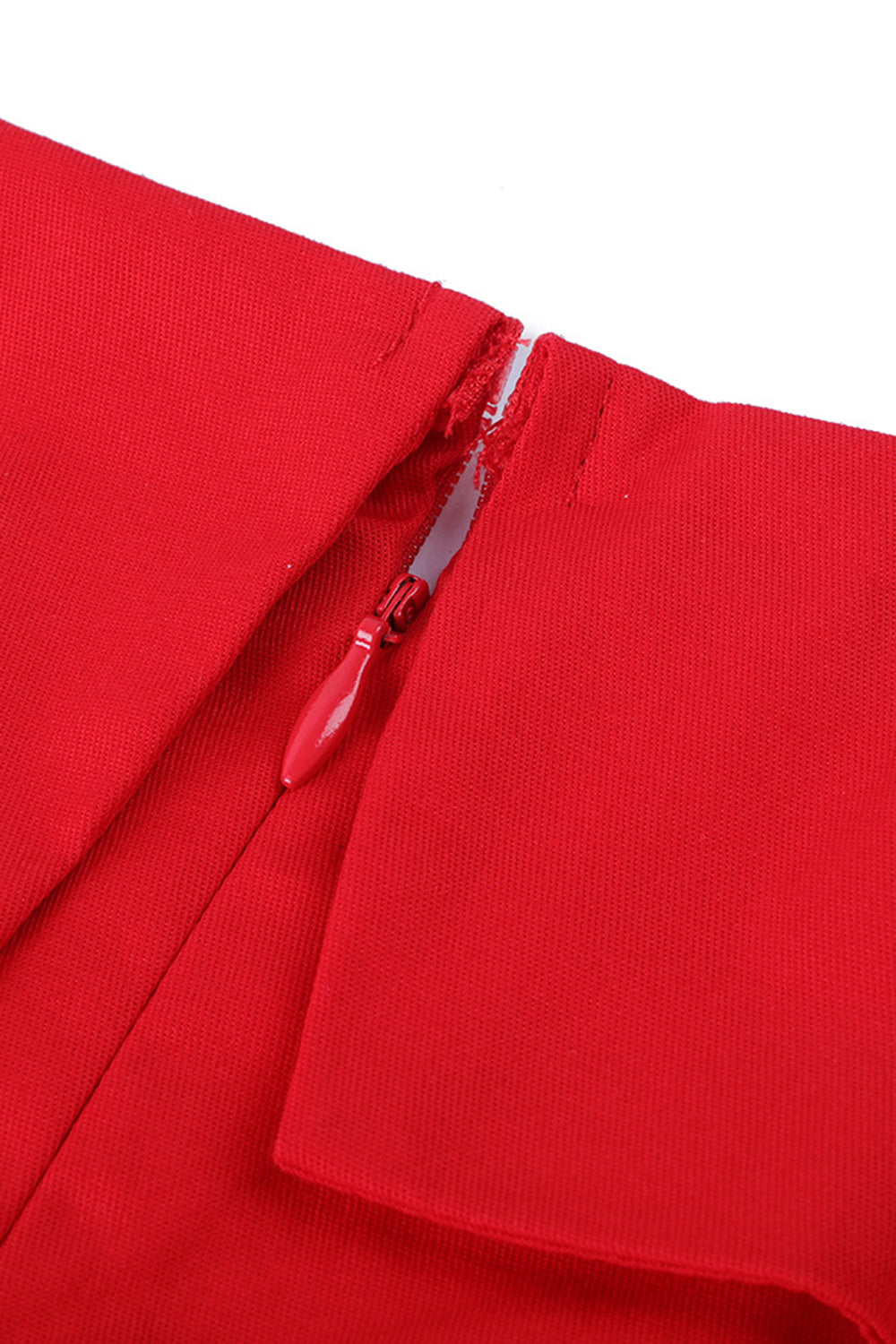 Polka Dots Rotes 1950er Jahre Kleid mit Knopf