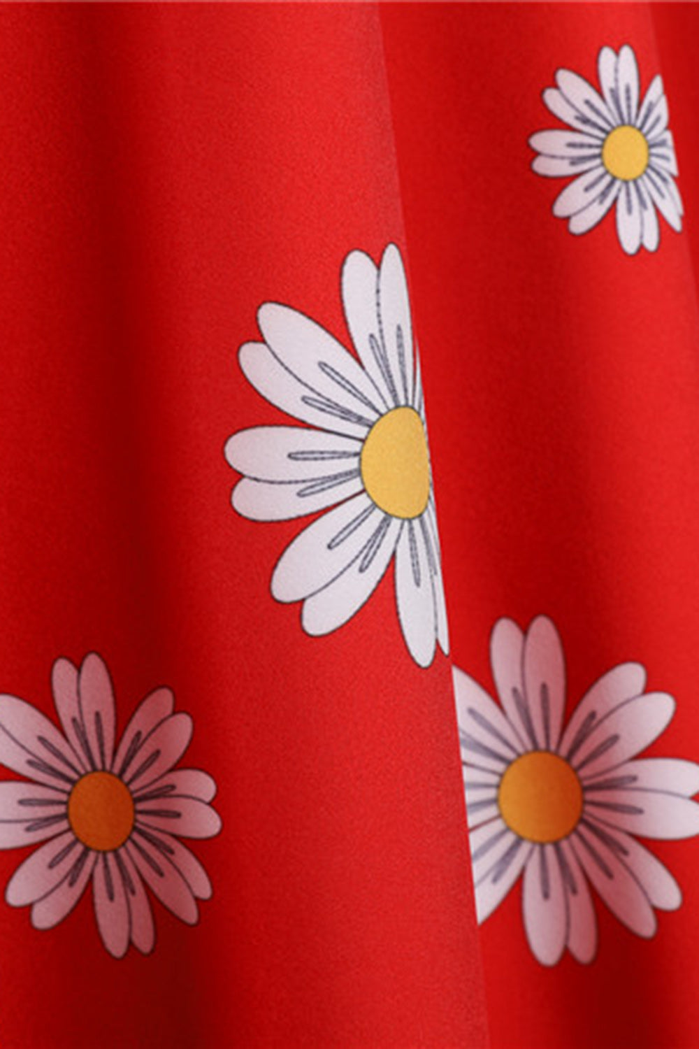 Ärmelloses bedrucktes gelbes Kleid aus den 1950er Jahren