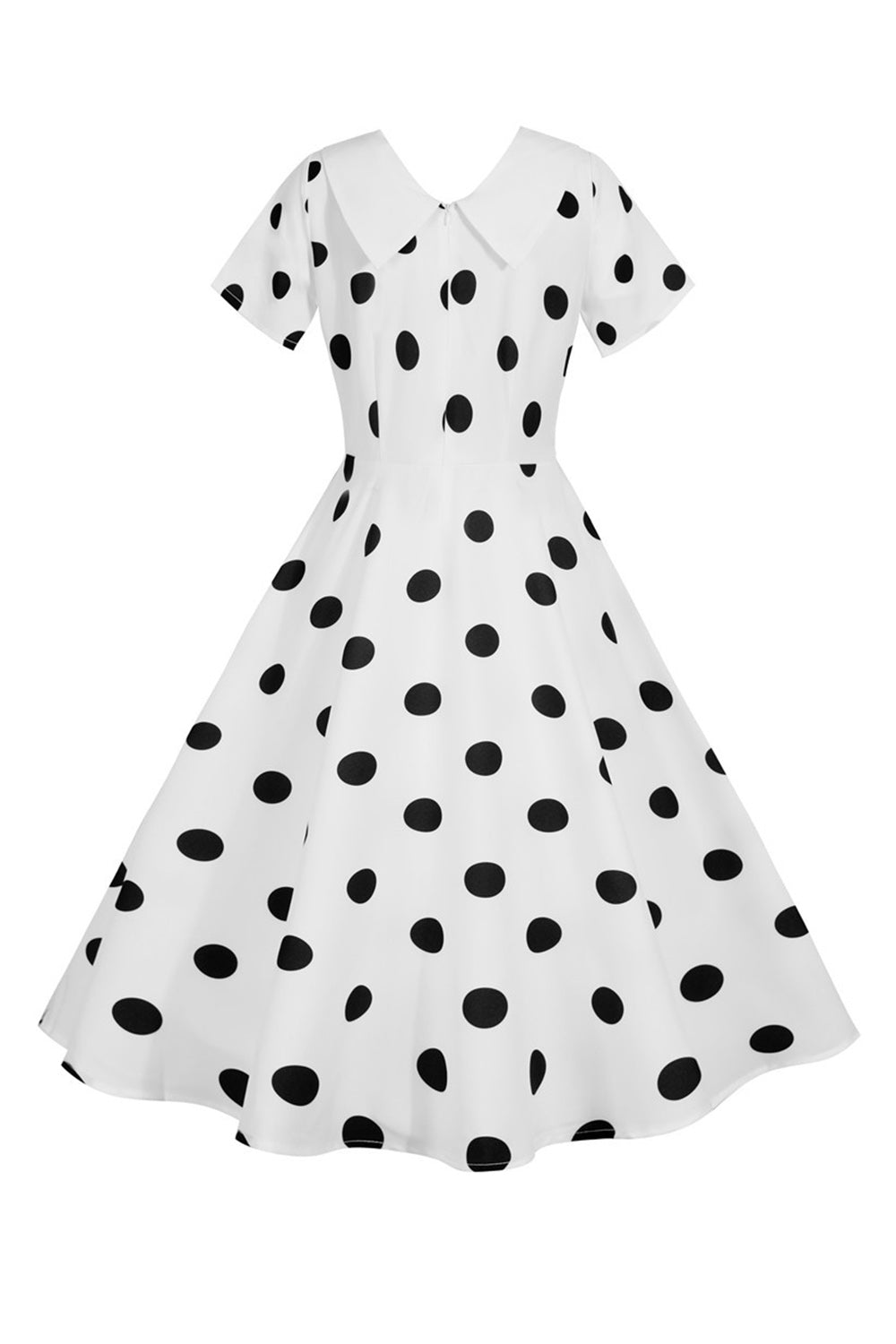 Polka Dots Rosa Vintage-Kleid mit kurzen Ärmeln