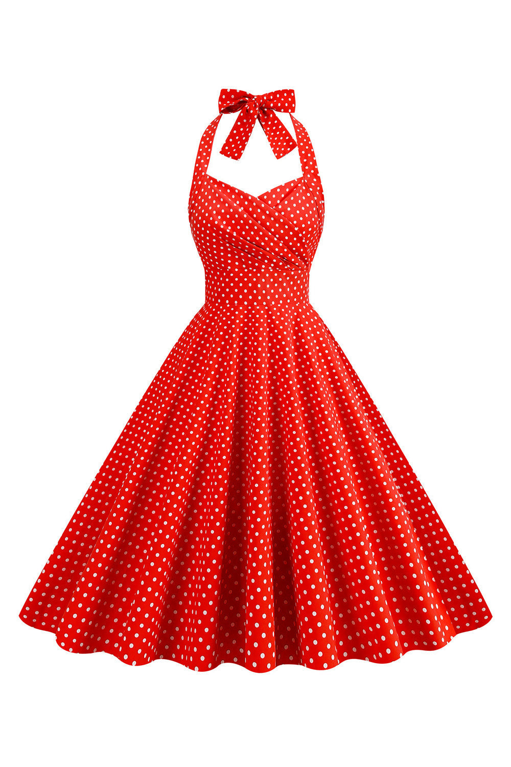 Neckholder Rotes Polka Dots Rockabilly Kleid