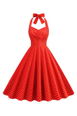 Neckholder Rotes Polka Dots Rockabilly Kleid