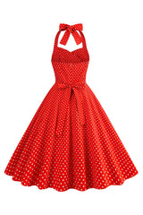 Neckholder Rotes Polka Dots Rockabilly Kleid