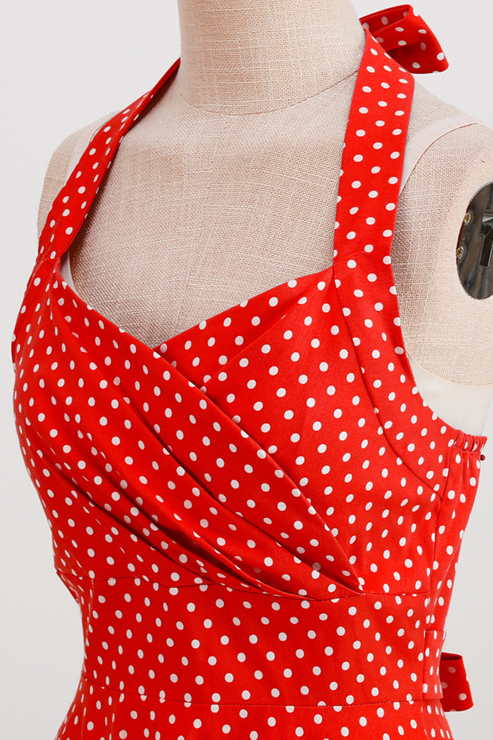 Neckholder Rotes Polka Dots Rockabilly Kleid