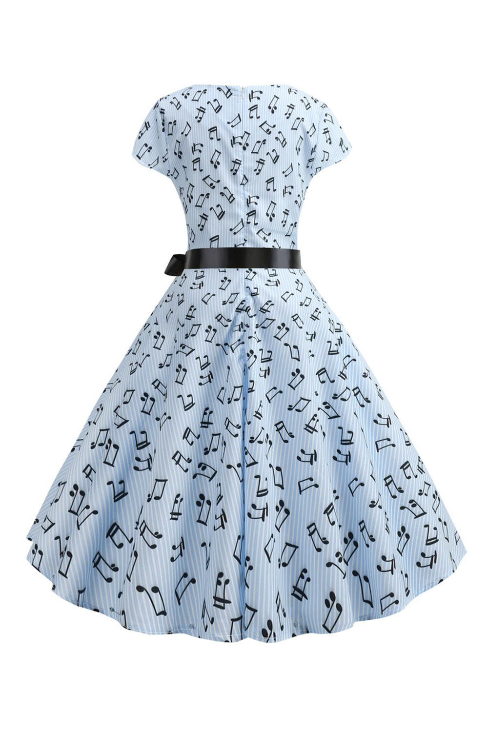 A Linie bedruckte Swing Kleider aus den 1950er Jahren