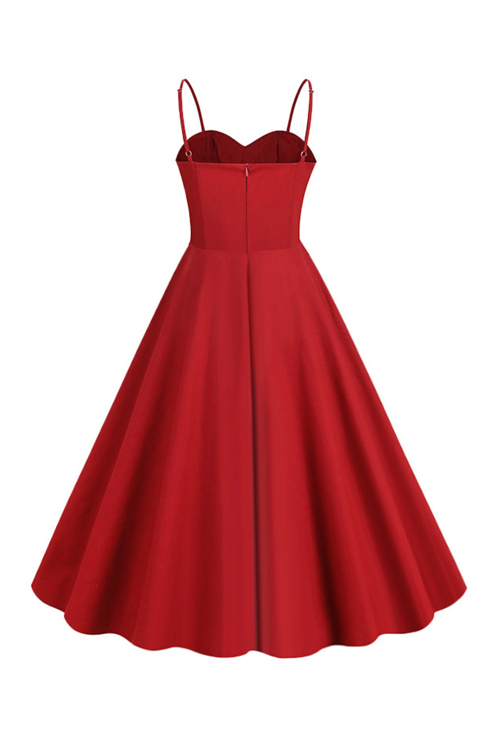 Hellblaues Polka Dots Spaghettiträger 1950er Jahre Kleid