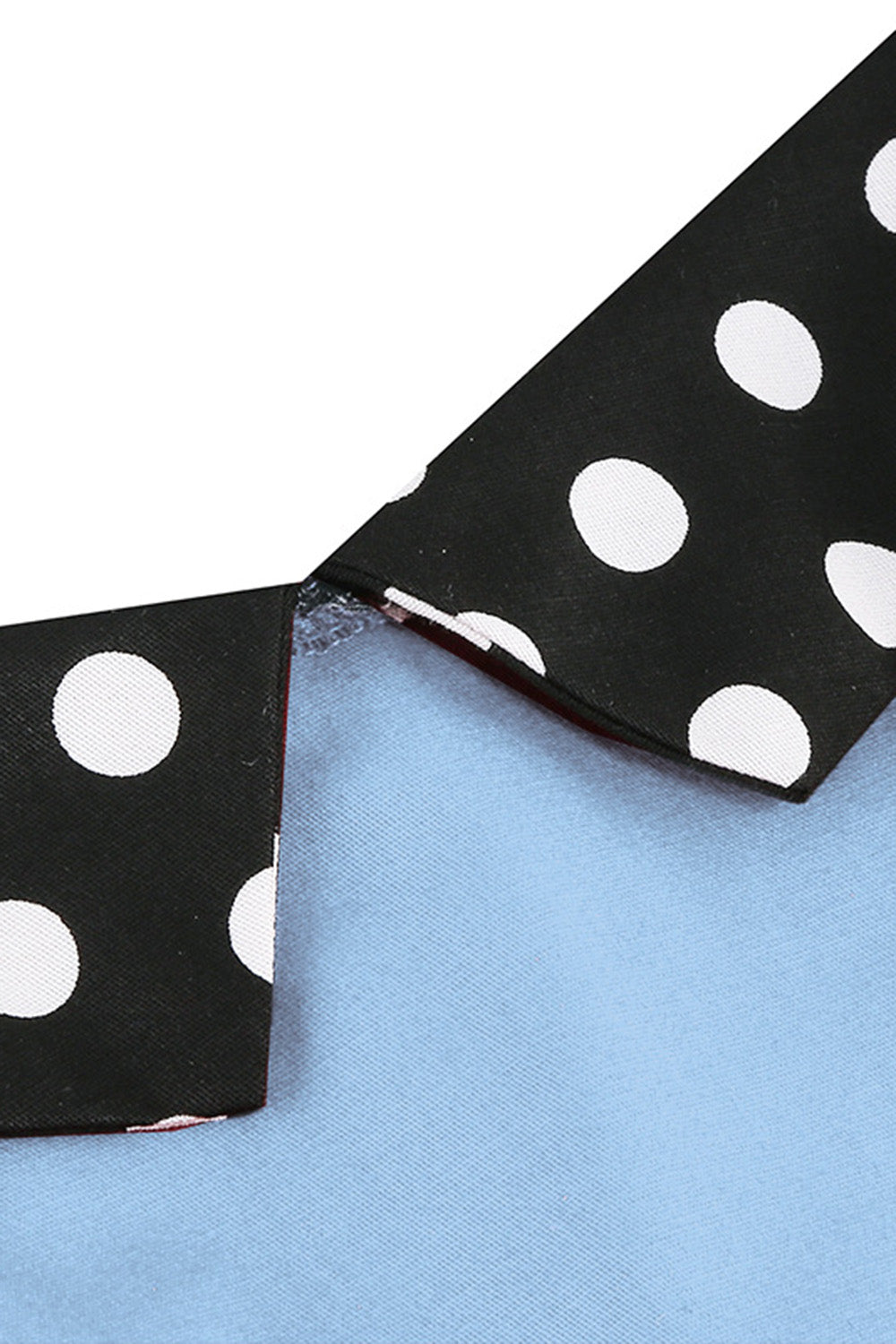Hellblaues Polka Dots Spaghettiträger 1950er Jahre Kleid