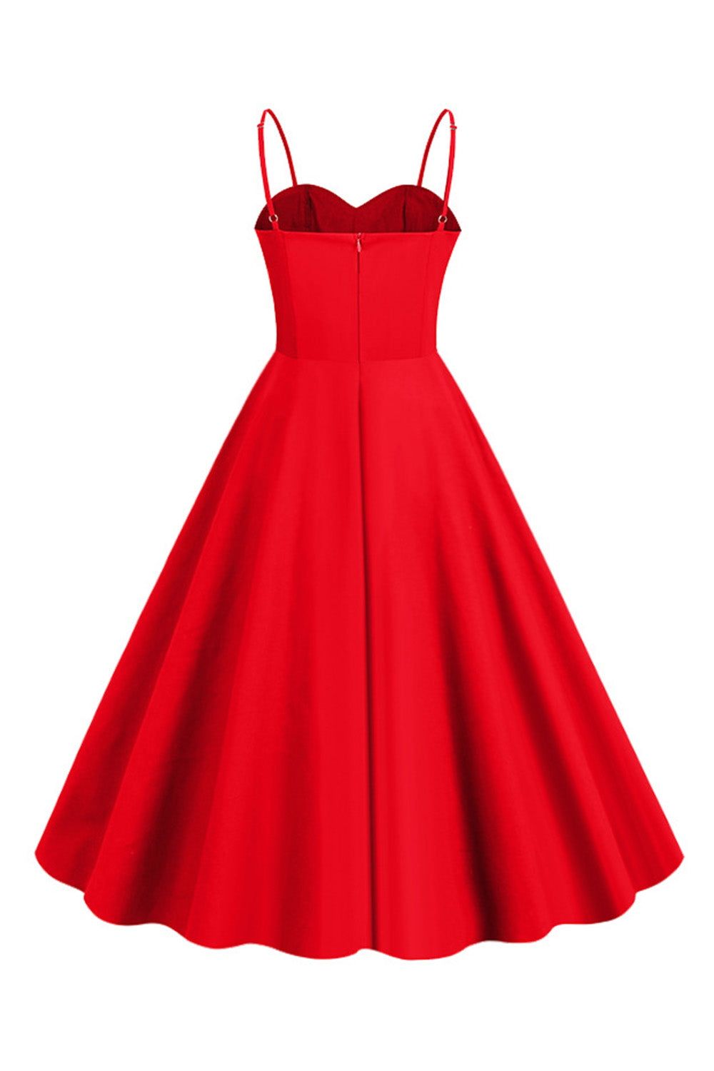 Hellblaues Polka Dots Spaghettiträger 1950er Jahre Kleid