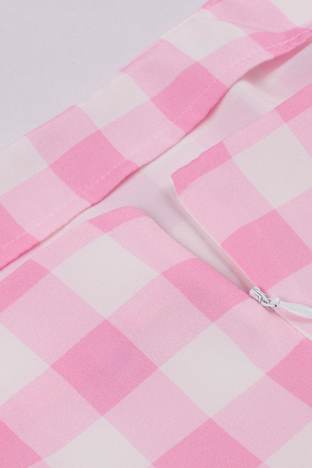 Rosa kariertes Pin Up Vintage Kleid aus den 1950er Jahren