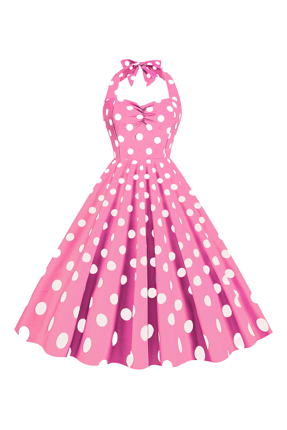 Rosa Polka Dots Pin Up Vintage 1950er Jahre Kleid