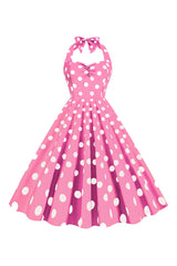 Rosa Polka Dots Pin Up Vintage 1950er Jahre Kleid