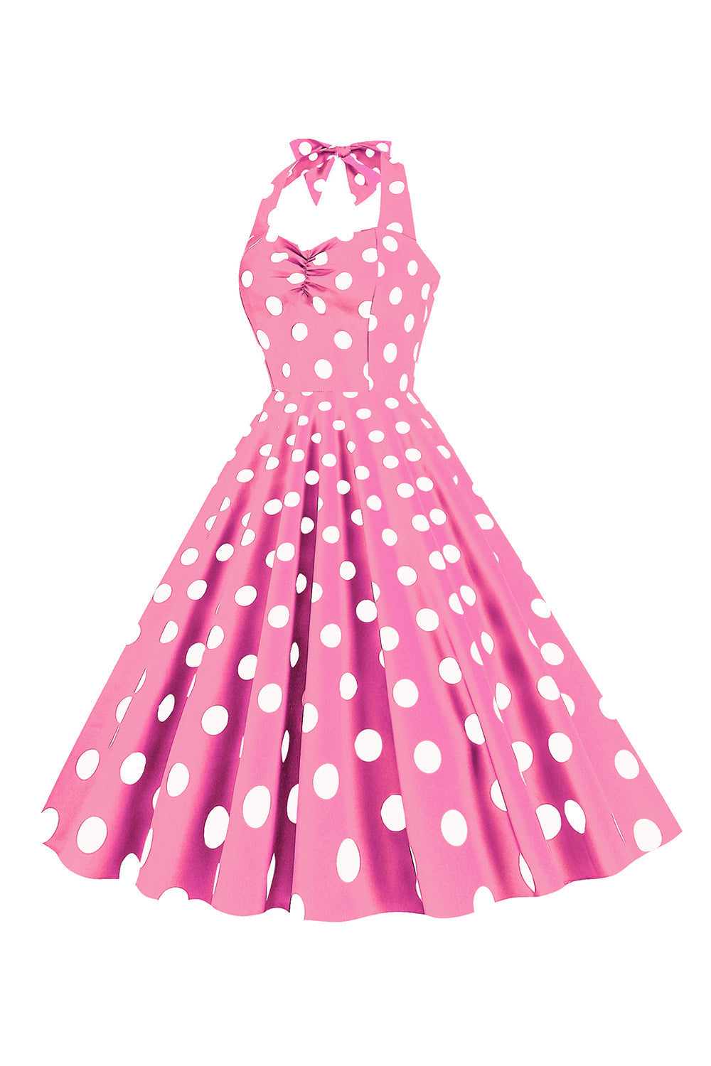Rosa Polka Dots Pin Up Vintage 1950er Jahre Kleid