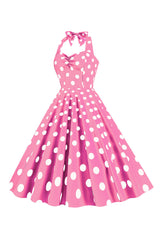 Rosa Polka Dots Pin Up Vintage 1950er Jahre Kleid
