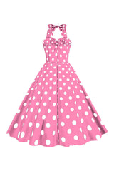 Rosa Polka Dots Pin Up Vintage 1950er Jahre Kleid