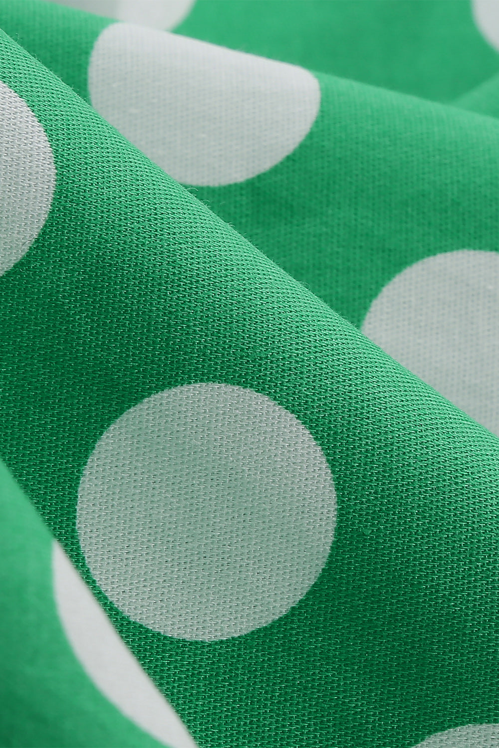 Grünes Neckholder Polka Dots Kleid aus den 1950er Jahren
