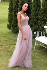 Blush Tüll & Pailletten Ballkleid