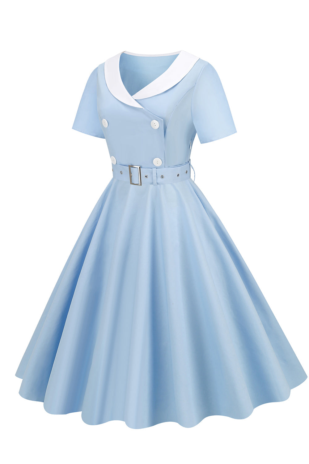 Schwarzes Swing kleid aus den 1950er Jahren mit Gürtel